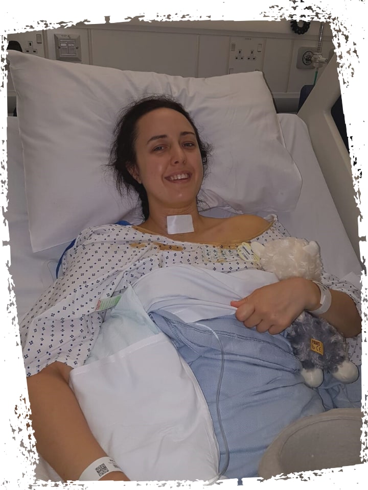 Louise being treated for Thyroid Cancer at Bristol Haematology and Oncology Centre