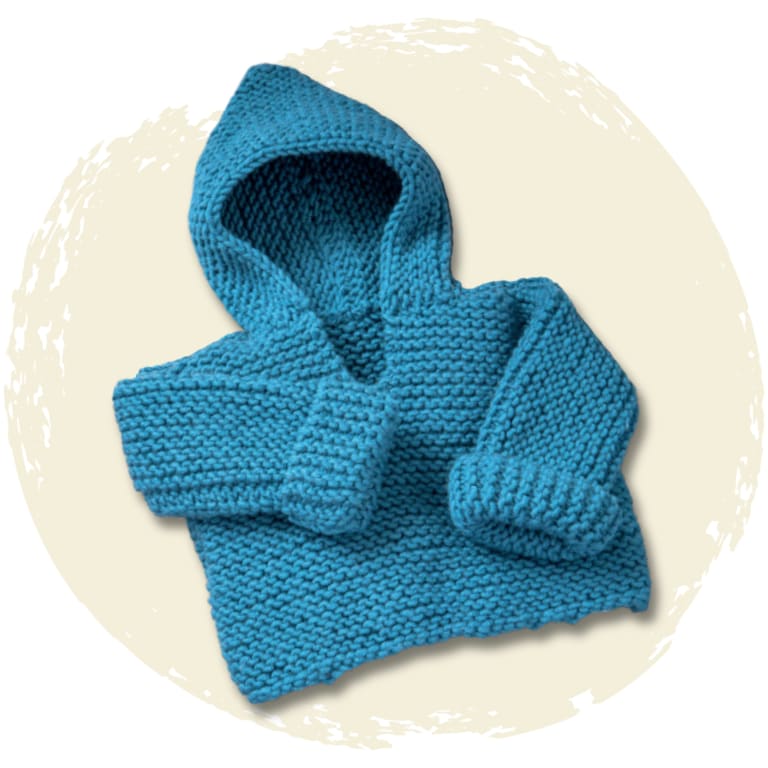 Toddle hooded jumper free knitting pattern
