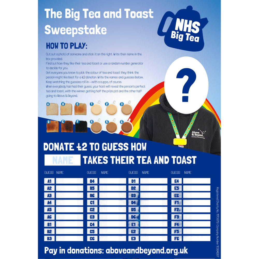 NHS Big Tea Above & Beyond Tea and Toast Sweepstake