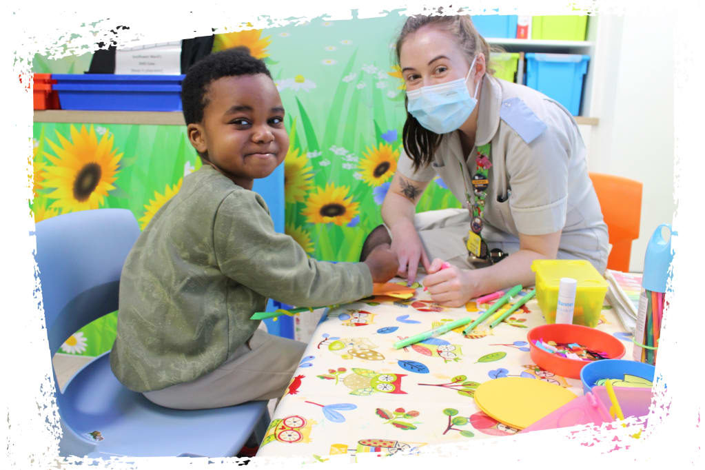 A patient uses the new Sunflower Ward playroom