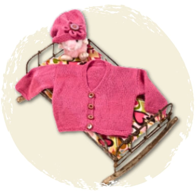 Baby jacket cardigan and hat free knitting pattern