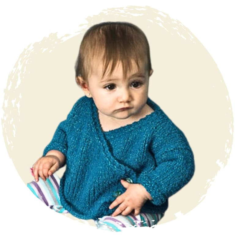 Baby surplice cardigan free knitting pattern